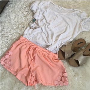 Soft Shorts with Daisy Crochet