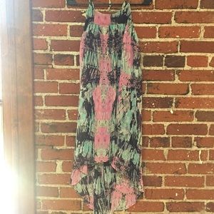 Pink/blue pattern dress