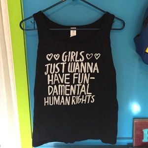 "Girls just wanna have fun-damental human rights"