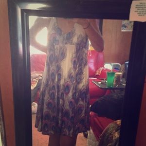 Peacock print summer dress