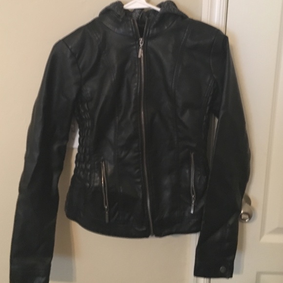 Black faux leather jacket