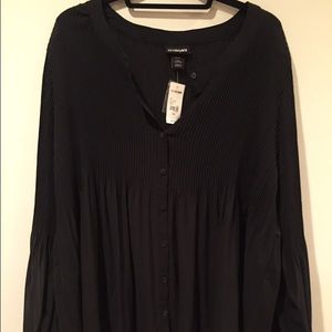 NWT Black Peasant Blouse