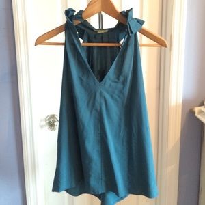 Ruffle neck halter blouse