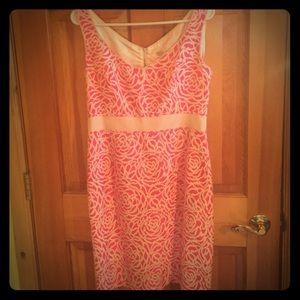 Pink and Beige Flowery Dress