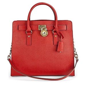 Michael Kors red Hamilton bag