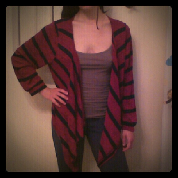Striped Half-length Cardigan
