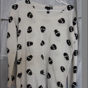 Aqua Cashmere Skull Sweater
