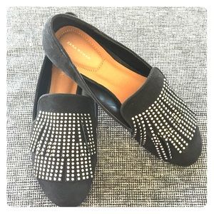 Zara studded fringe flats