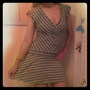 No Boundaries Striped V-neck Mini Dress