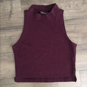 Topshop High Neck Crop Top