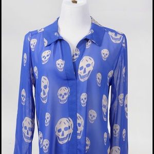 Fun sheer blue skull shirt