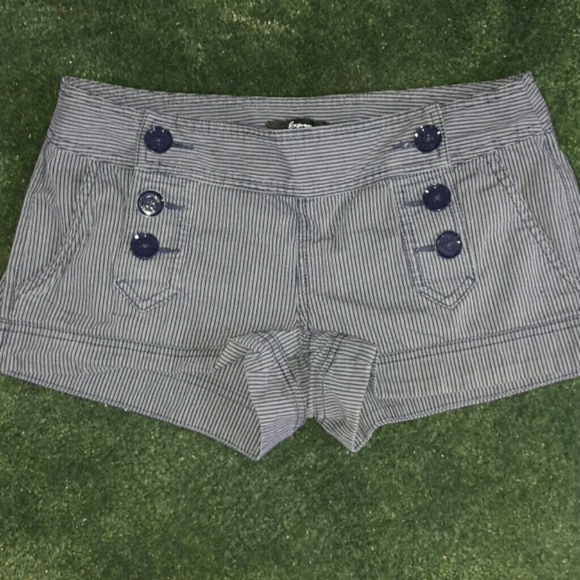 Striped button shorts