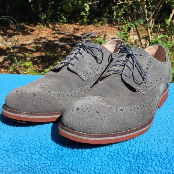 gray suede oxfords