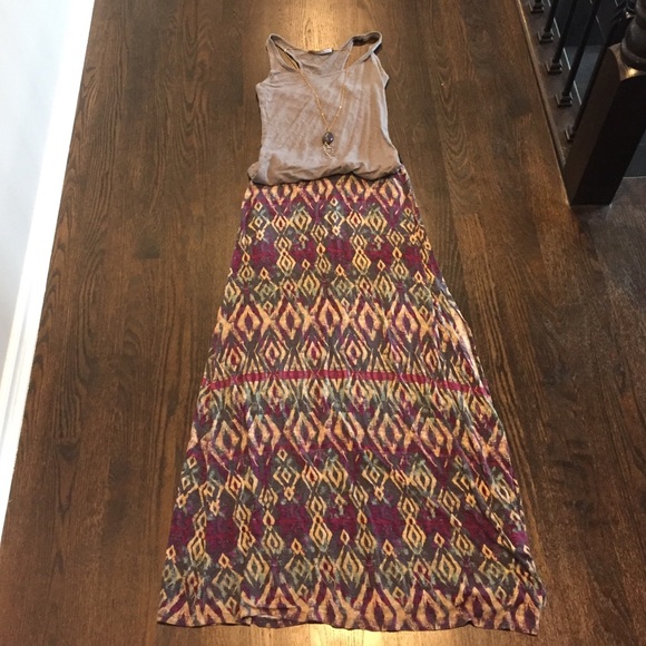 Free People tribal maxi skirt