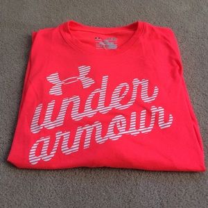 Pink Under Armour long sleeve tee shirt