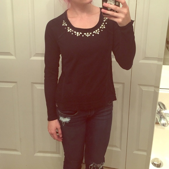 Hollister Blue Lace Sequin Top