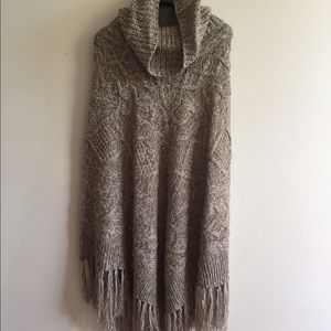 Oversized sweater poncho