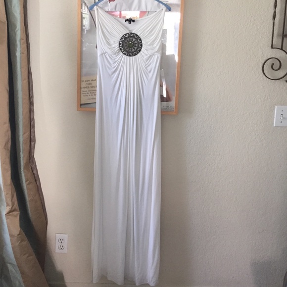SKY white strapless maxi dress Sz L