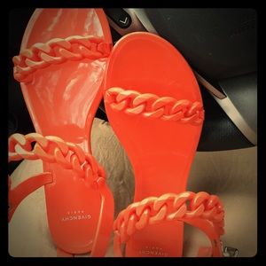 Size 38 Orange Givenchy Nea Jelly Flat Sandals