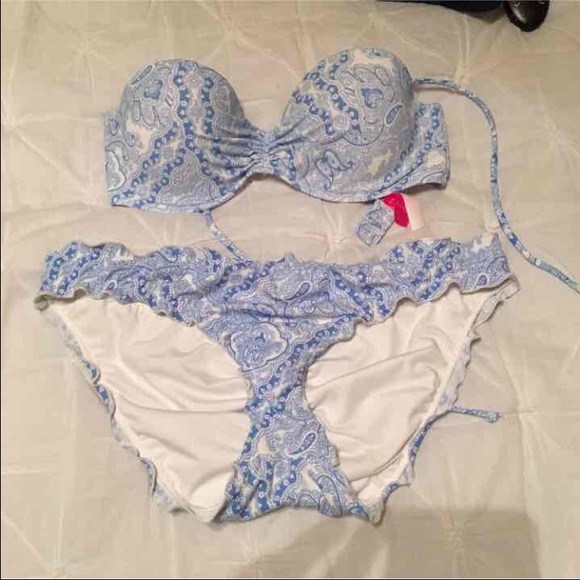 Victoria Secret Blue & White Bikini