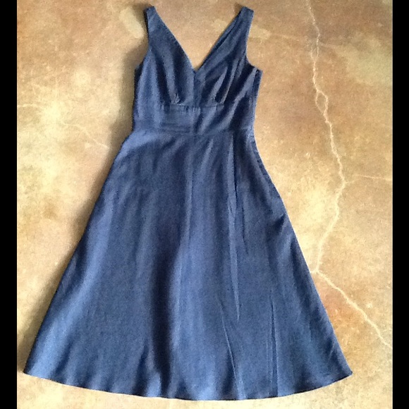 Navy linen dress