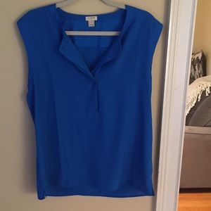 Sleeveless blue jcrew factory top
