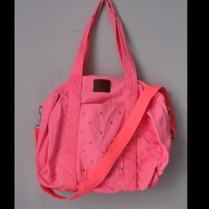 PINK studded carry on duffle bag