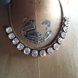 J crew crystal necklace with brushed brass