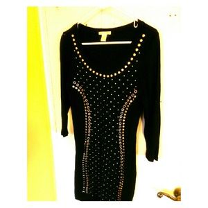 Black & silver studded dress