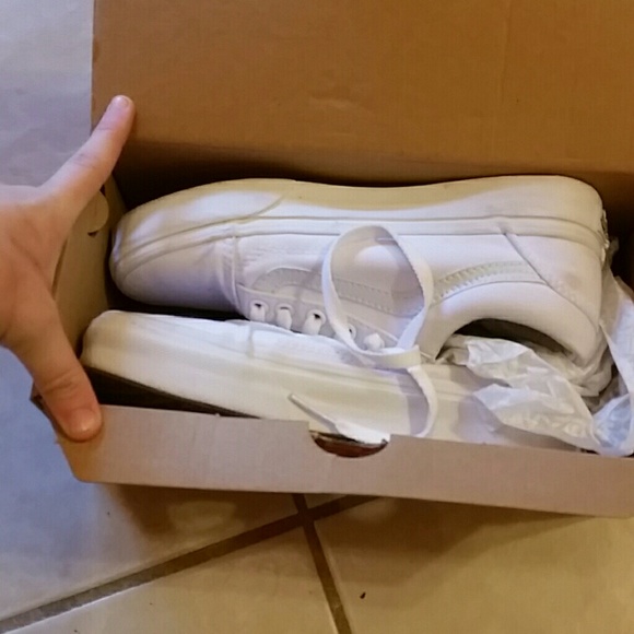 White Old School Vans