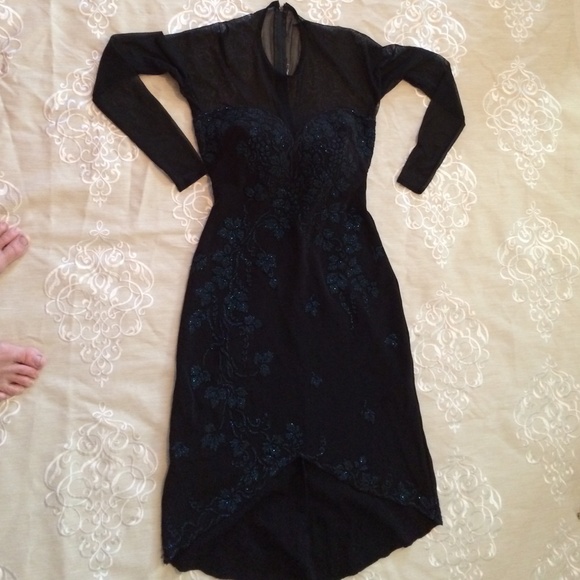 Black dress with sheer front and some of the back