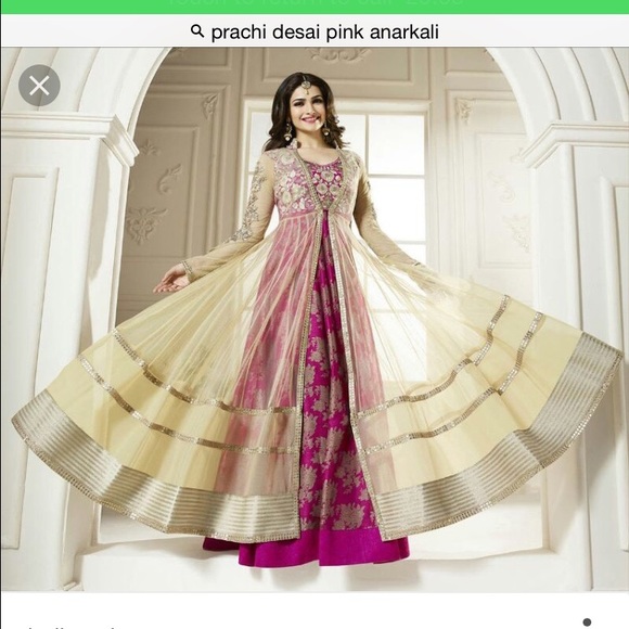 Pink floor length anarkali indian pakistani
