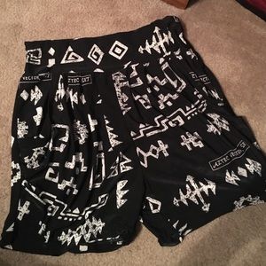High Waisted Aztec Print Shorts