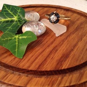 SIMULATED SAPPHIRE RING -NIB/AVON