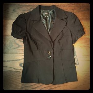 XOXO Black Fitted Short Sleeve Blazer