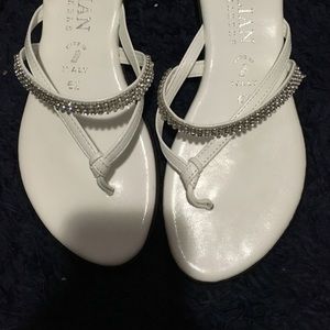 White and silver sandals