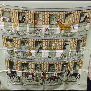 New *AUTHENTIC* Hermes Horse & Jockey Silk Scarf