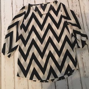 Black and white chevron blouse!