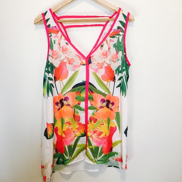 Pleione Exotic floral tank top