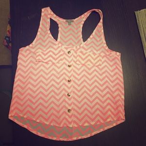 Pink and White Chevron shirt