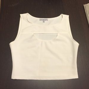 White Cut-Out Crop Top