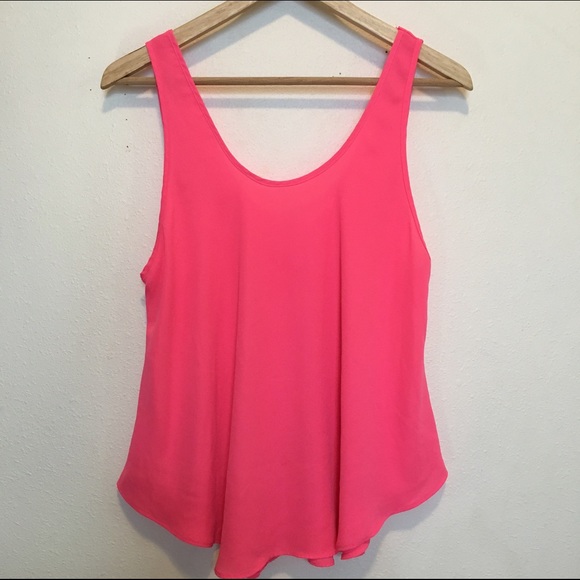 Bright neon pink flowy tank