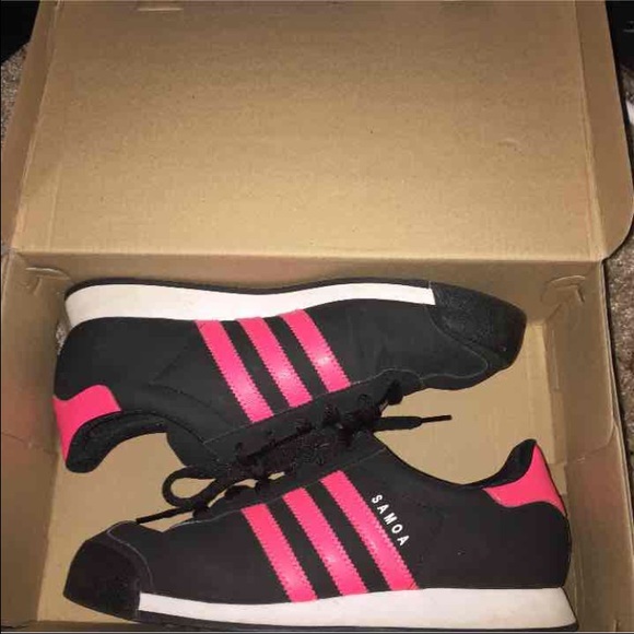 Black and Pink Adidas Samoa