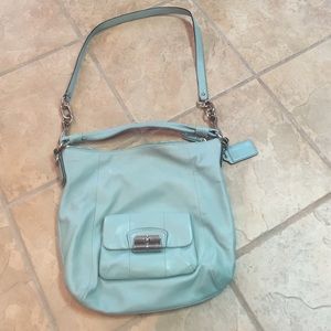 Mint blue Coach purse