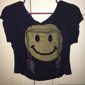 Wet Seal Smiley Face Crop Top