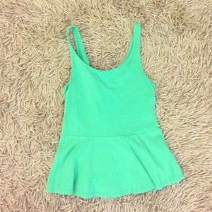 Green peplum tank top
