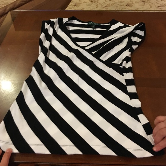 Black and white v neck