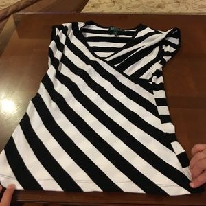 Black and white v neck