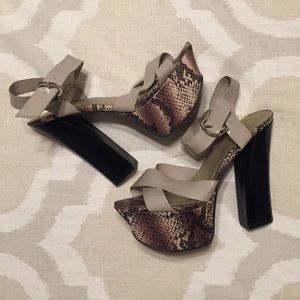 Snake Print Platform Heel