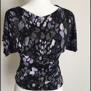 NWOT METALLIC ANIMAL Print BLOUSE SMALL